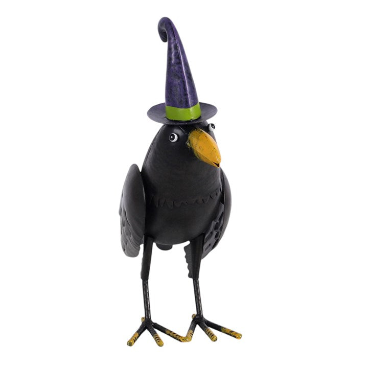 Metal Raven Ornament with Witch Hat 🇬🇧