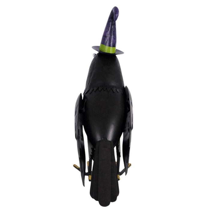 Metal Raven Ornament with Witch Hat 🇬🇧
