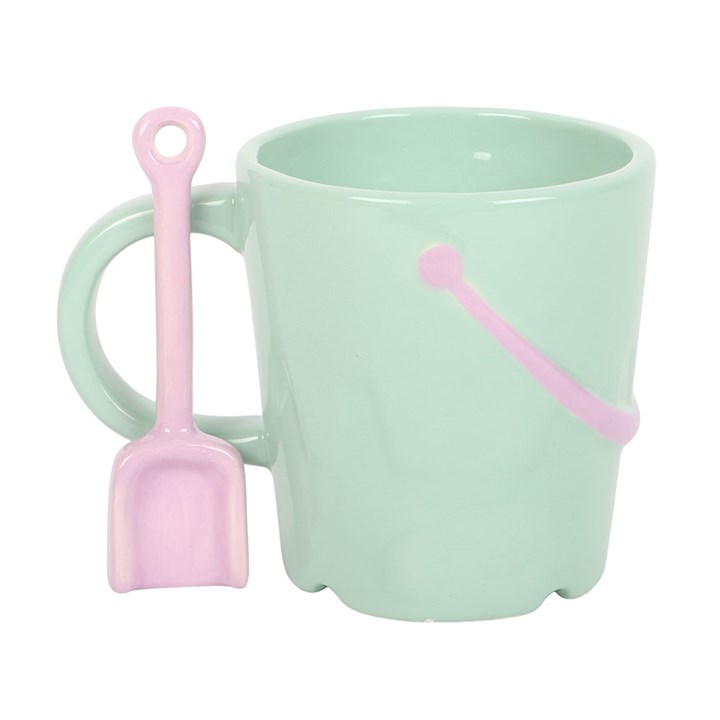 Pastel Bucket Mug with Spade Spoon 🇬🇧