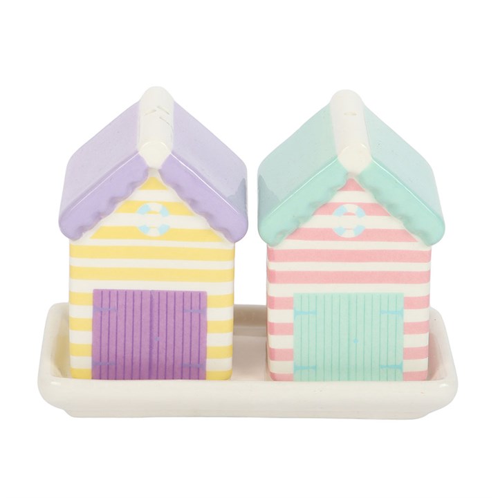 Pastel Beach Hut Salt and Pepper Shakers 🇬🇧