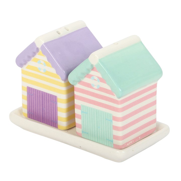Pastel Beach Hut Salt and Pepper Shakers 🇬🇧