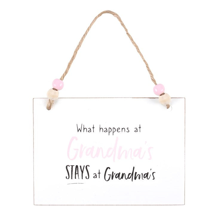 What Happens at Grandma's Hanging Sign 🇬🇧