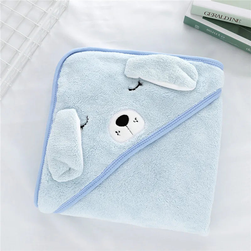 Baby Hooded Towels Bathrobe Super Soft Bath Towel Blanket Warm Sleeping Swaddle Wrap 🇨🇳