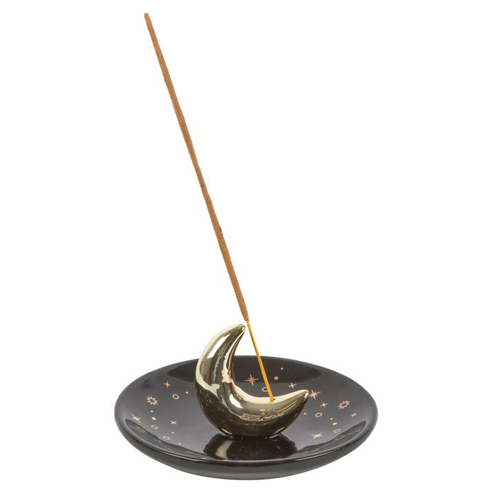 Gold Crescent Moon Incense Stick Holder 🇬🇧