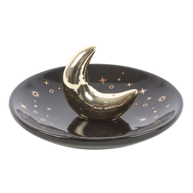 Gold Crescent Moon Incense Stick Holder 🇬🇧