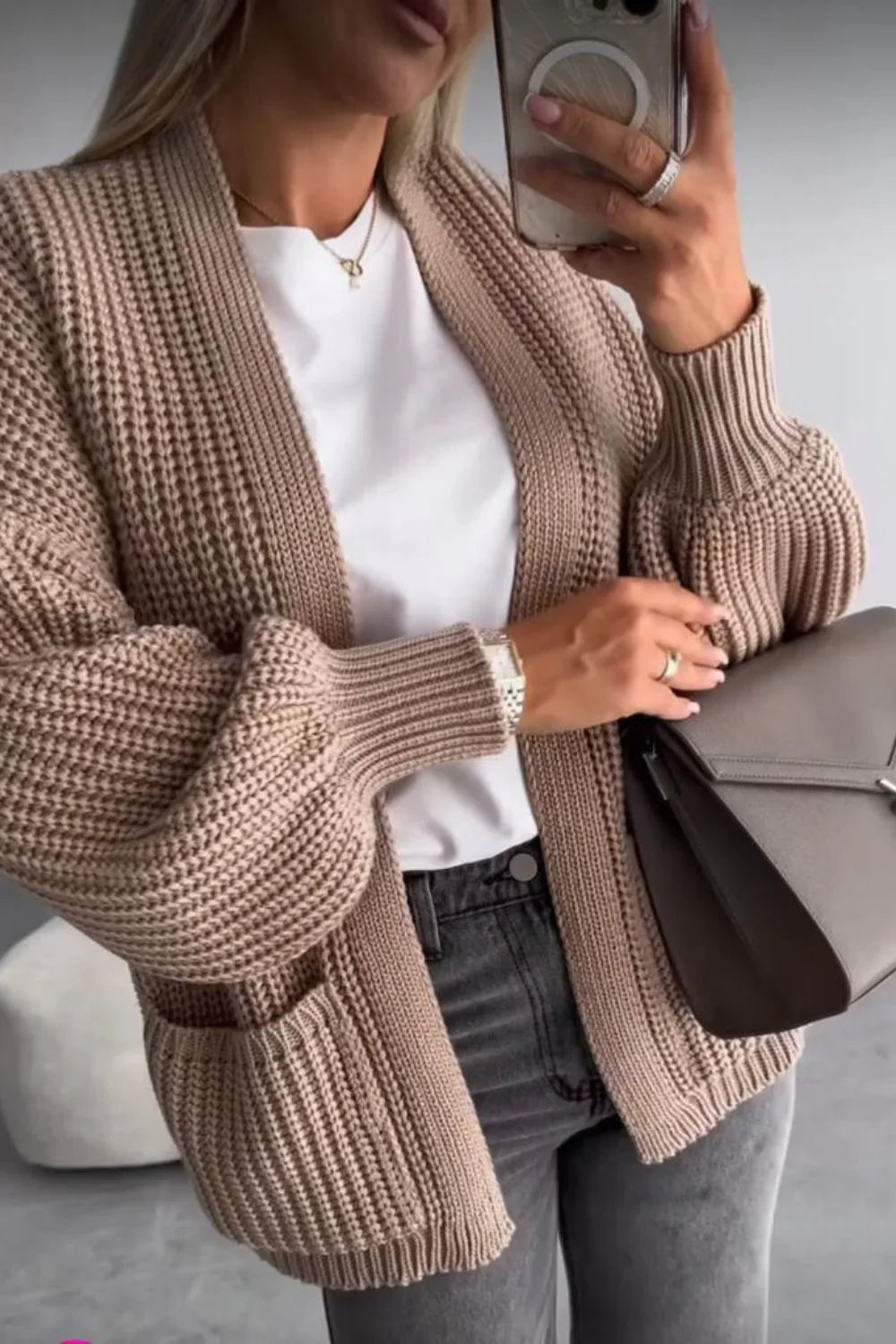 Crop Balloon Pocket Cardigan 🇬🇧