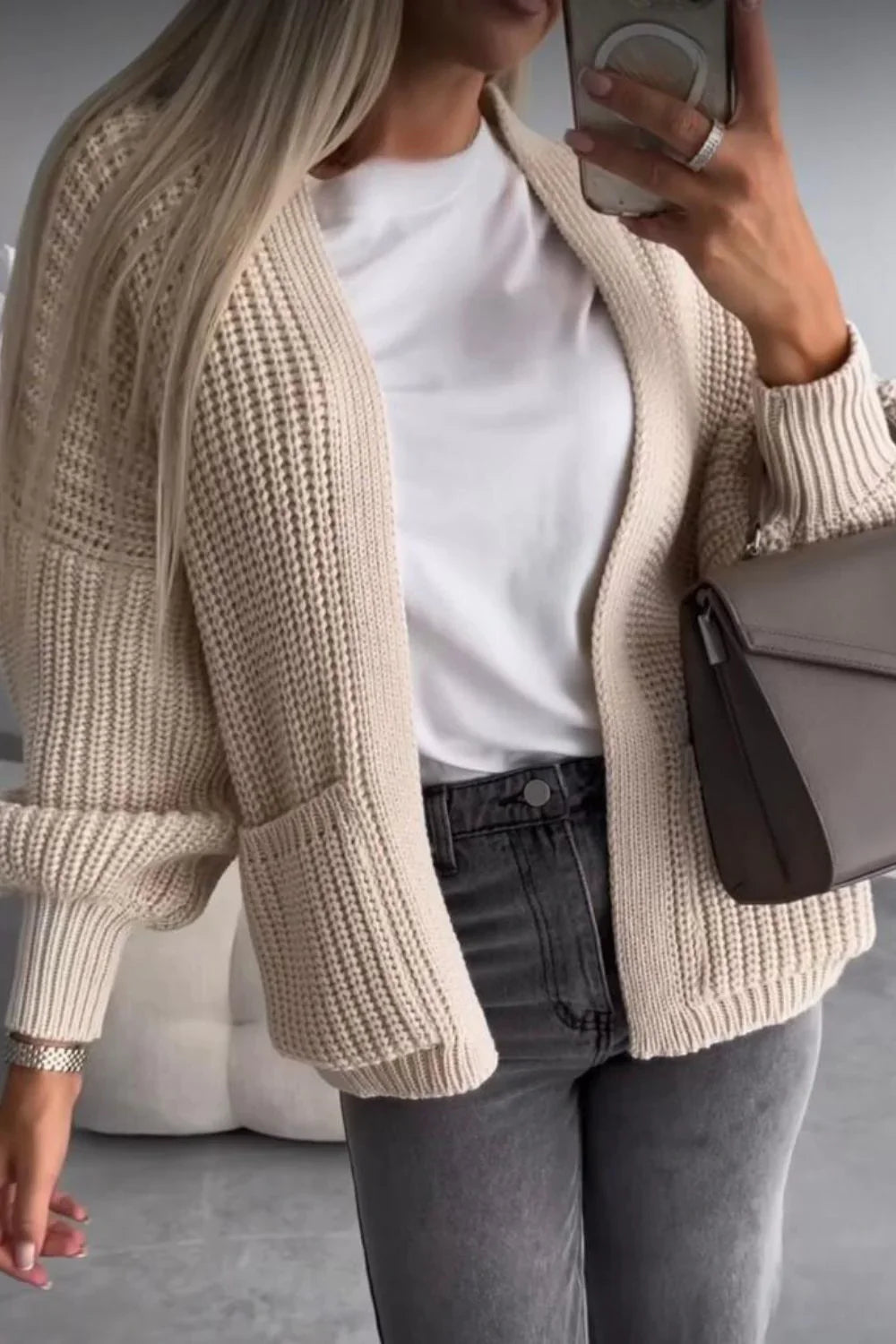 Crop Balloon Pocket Cardigan 🇬🇧