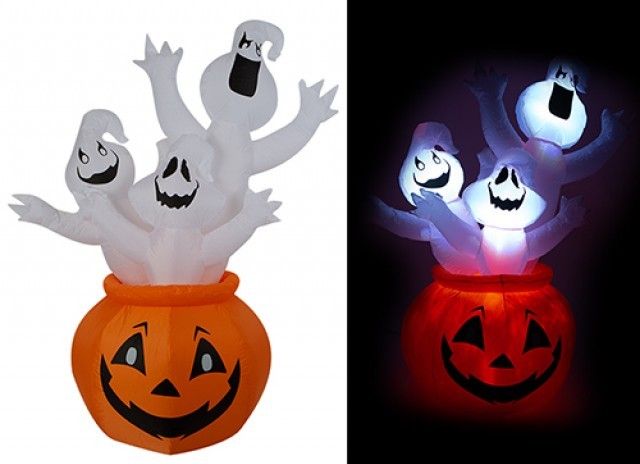 Inflatable Pumpkin and Ghost Decoration (5ft) 🇬🇧