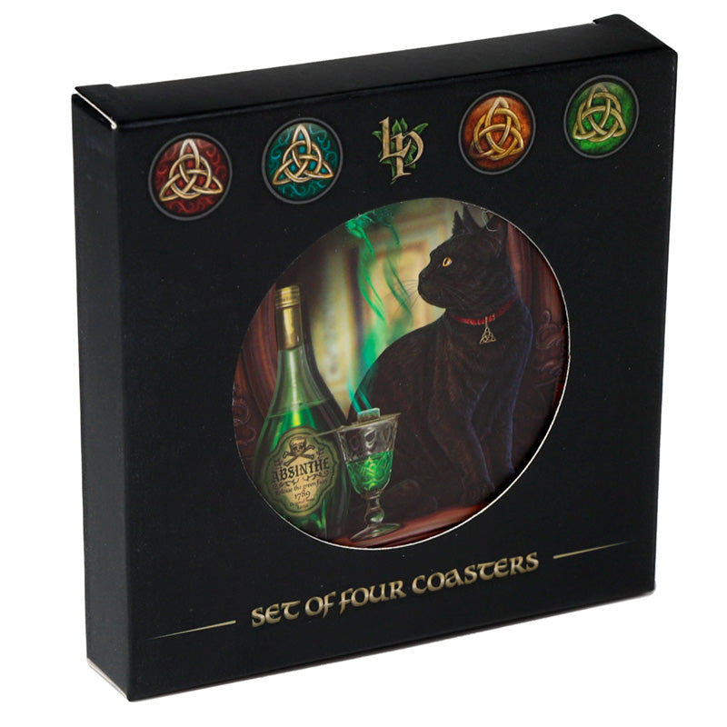 Set of 4 Cork Novelty Coasters - Lisa Parker Magic Cats 🇬🇧