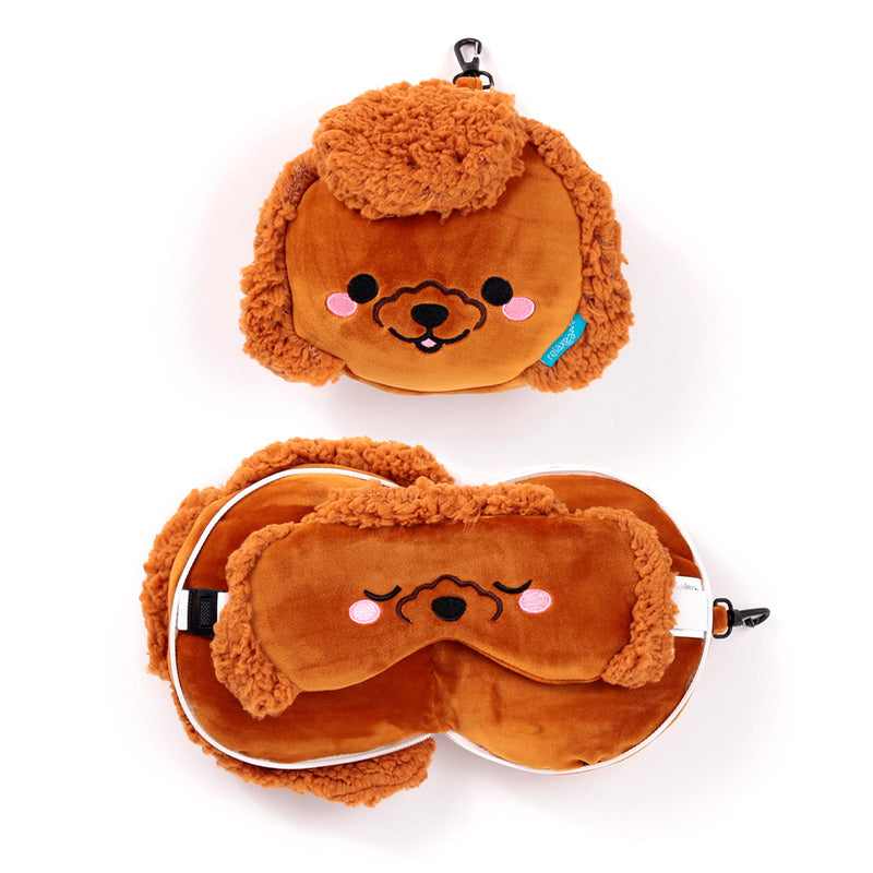 Relaxeazzz Travel Pillow & Eye Mask - Gigi the Toy Poodle 🇬🇧