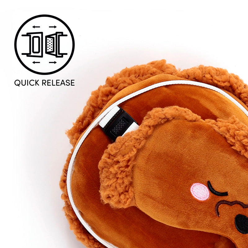 Relaxeazzz Travel Pillow & Eye Mask - Gigi the Toy Poodle 🇬🇧