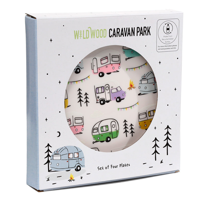 Recycled RPET Set of 4 Picnic Plates - Wildwood Caravan 🇬🇧