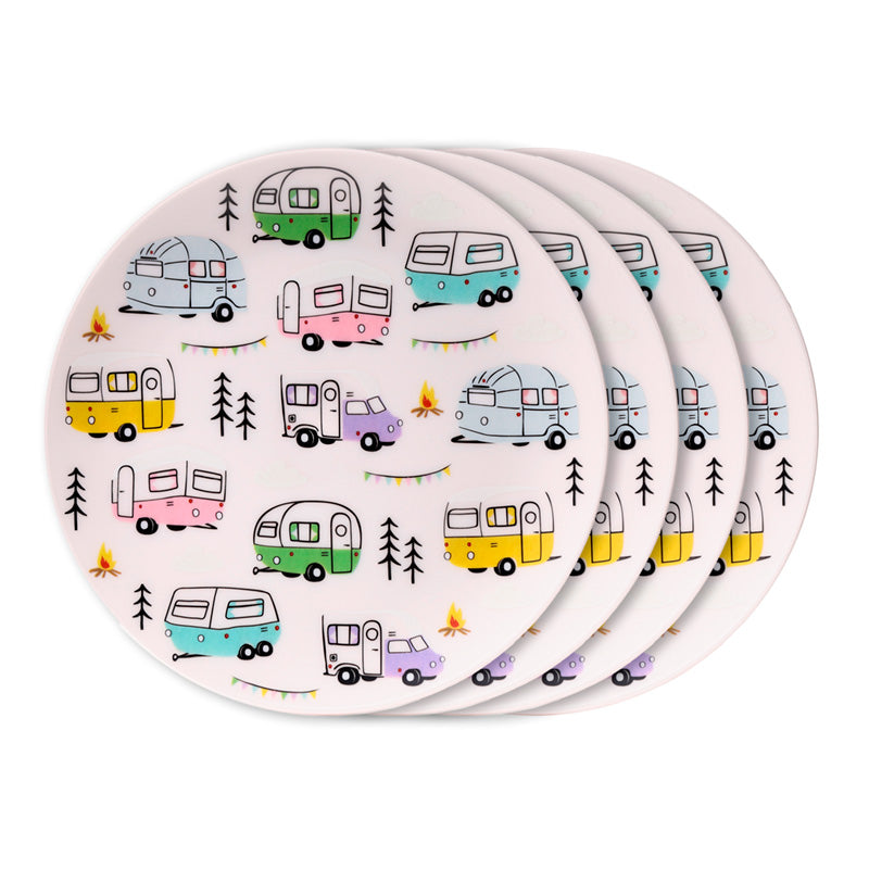 Recycled RPET Set of 4 Picnic Plates - Wildwood Caravan 🇬🇧