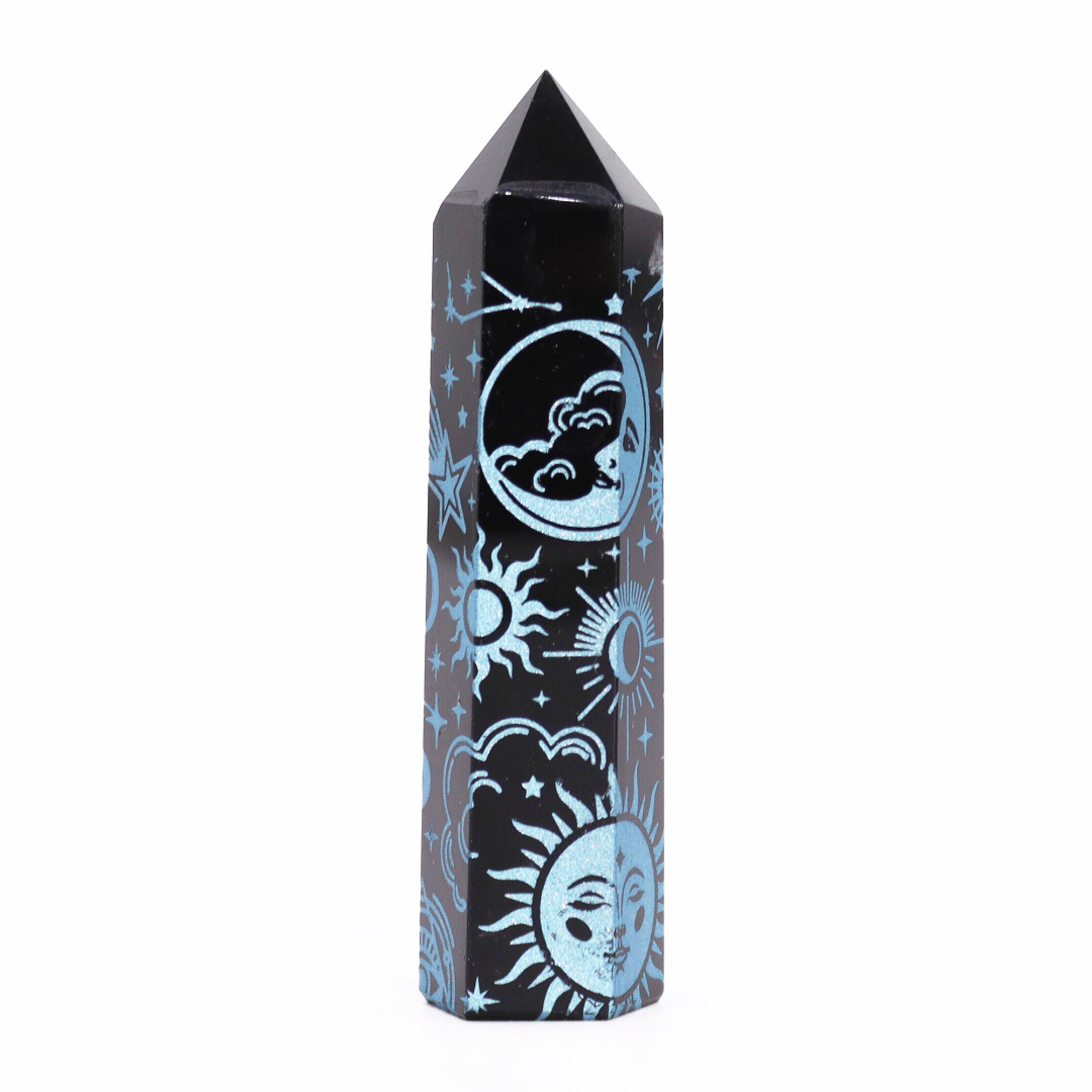Black Obsidian Points - Mystic Story - Sky Blue 🇬🇧