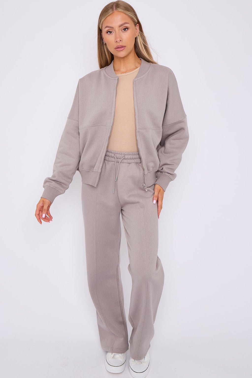 Oversized Bomber Style Fleece Zipper Co-ord 🇬🇧