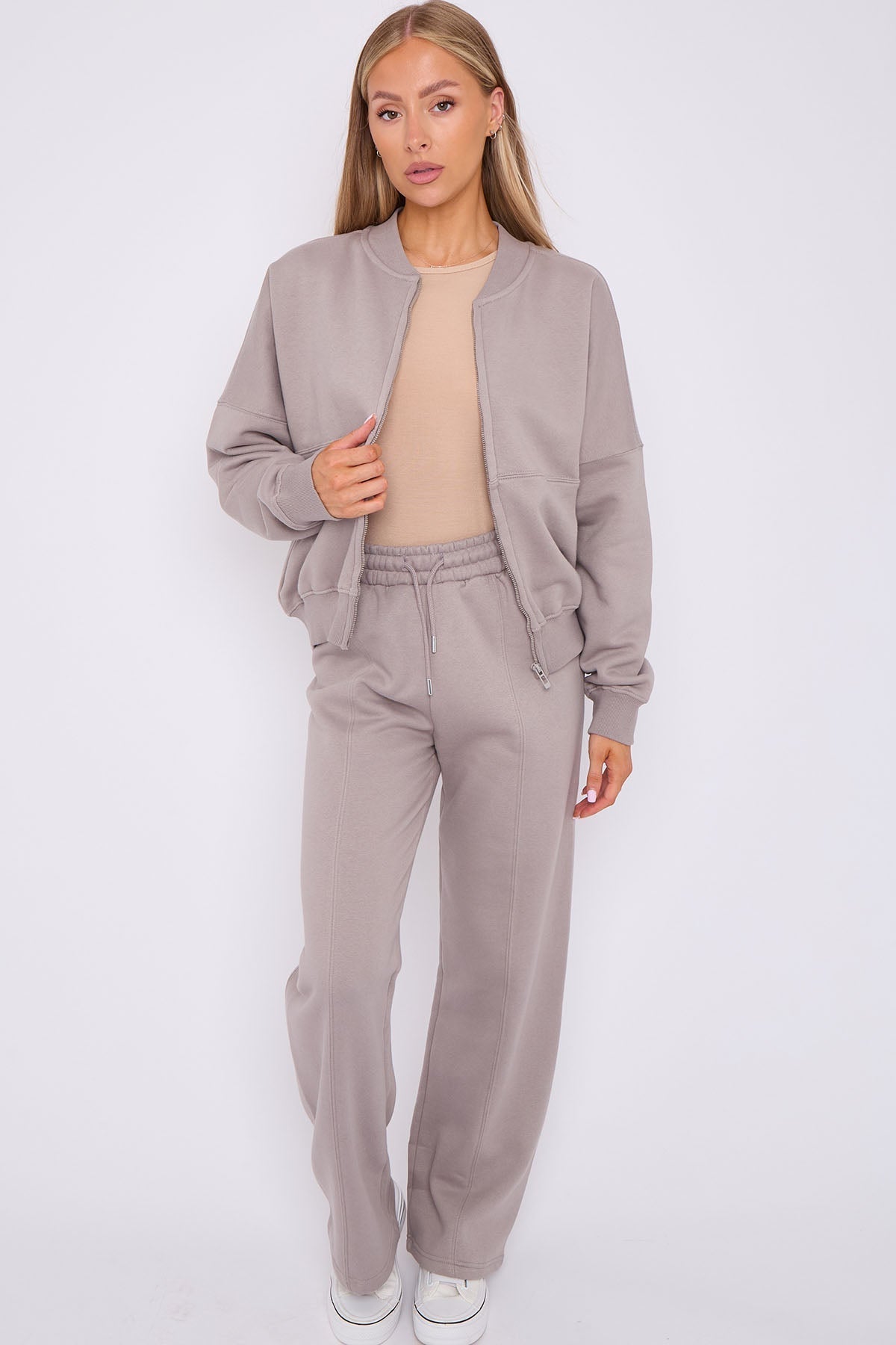 Oversized Bomber Style Fleece Zipper Co-ord 🇬🇧