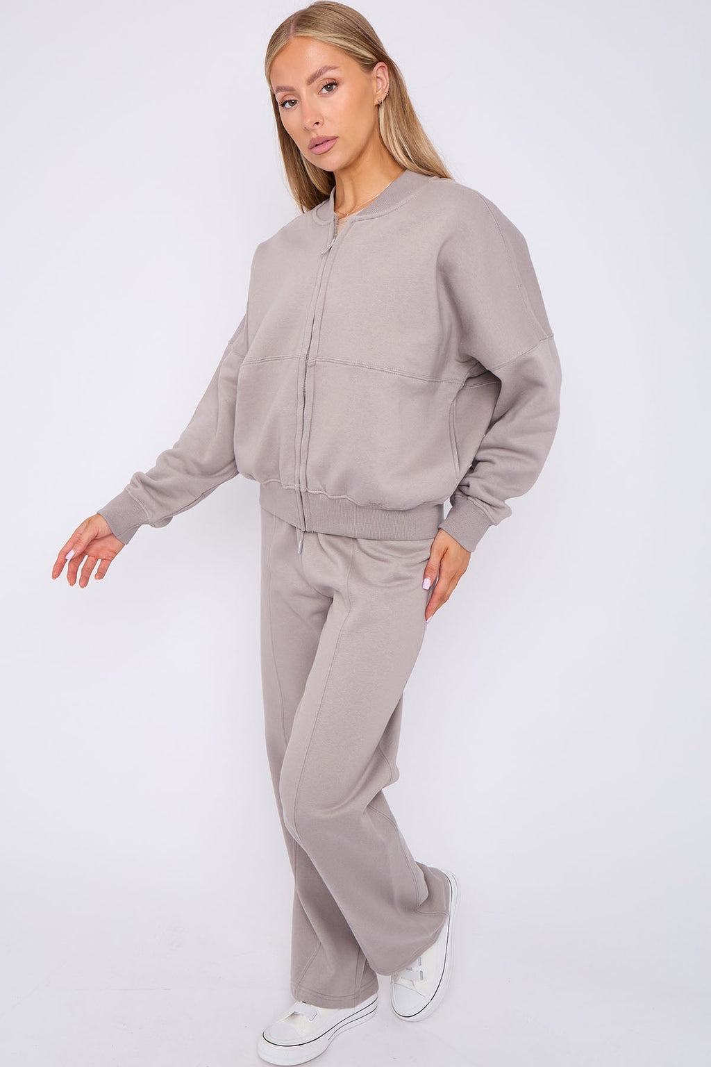 Oversized Bomber Style Fleece Zipper Co-ord 🇬🇧