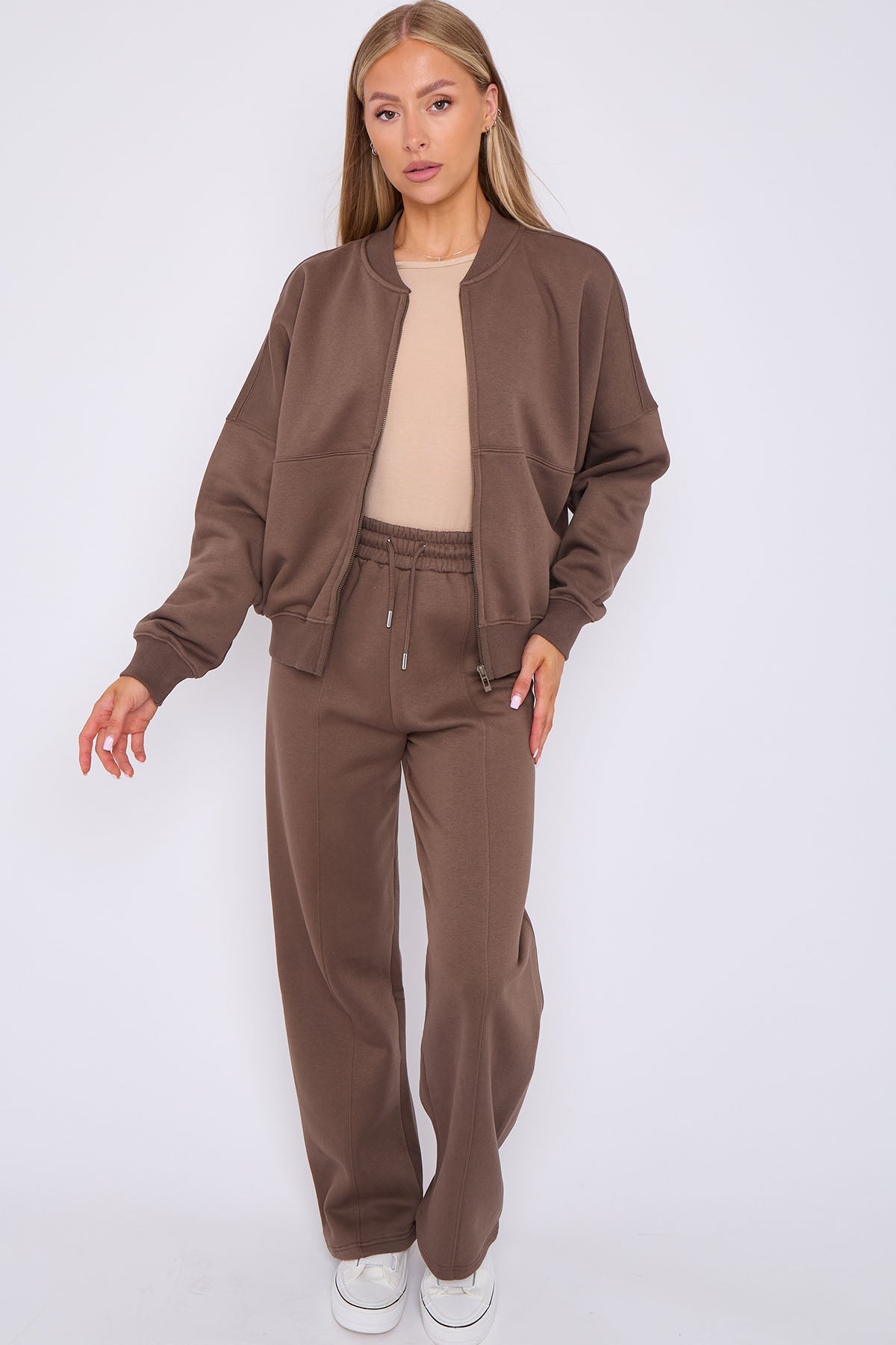 Oversized Bomber Style Fleece Zipper Co-ord 🇬🇧