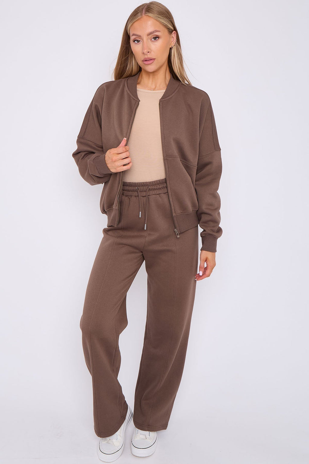 Oversized Bomber Style Fleece Zipper Co-ord 🇬🇧