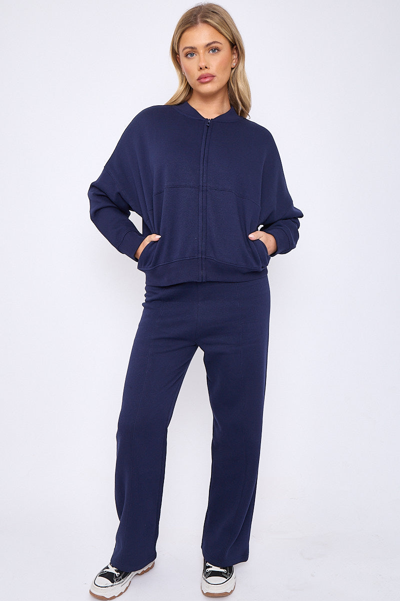 Oversized Bomber Style Fleece Zipper Co-ord 🇬🇧