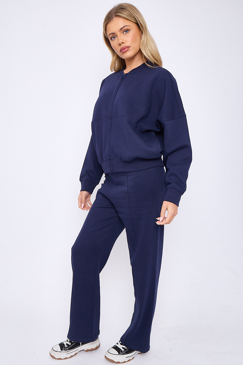 Oversized Bomber Style Fleece Zipper Co-ord 🇬🇧