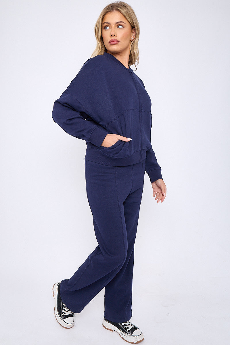 Oversized Bomber Style Fleece Zipper Co-ord 🇬🇧
