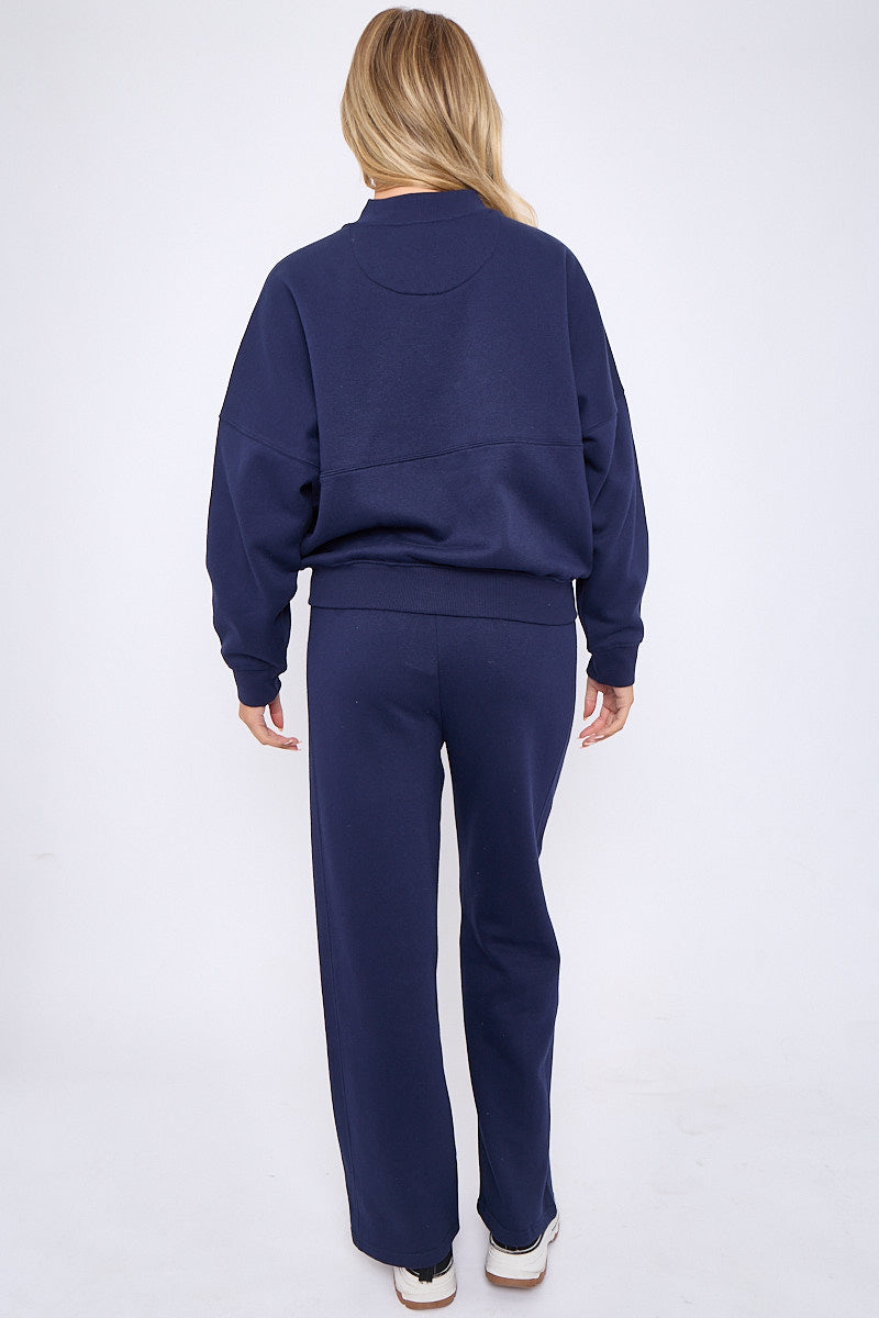 Oversized Bomber Style Fleece Zipper Co-ord 🇬🇧