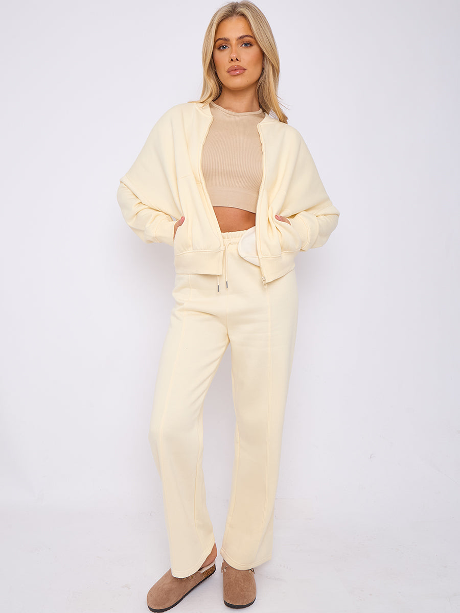 Oversized Bomber Style Fleece Zipper Co-ord 🇬🇧