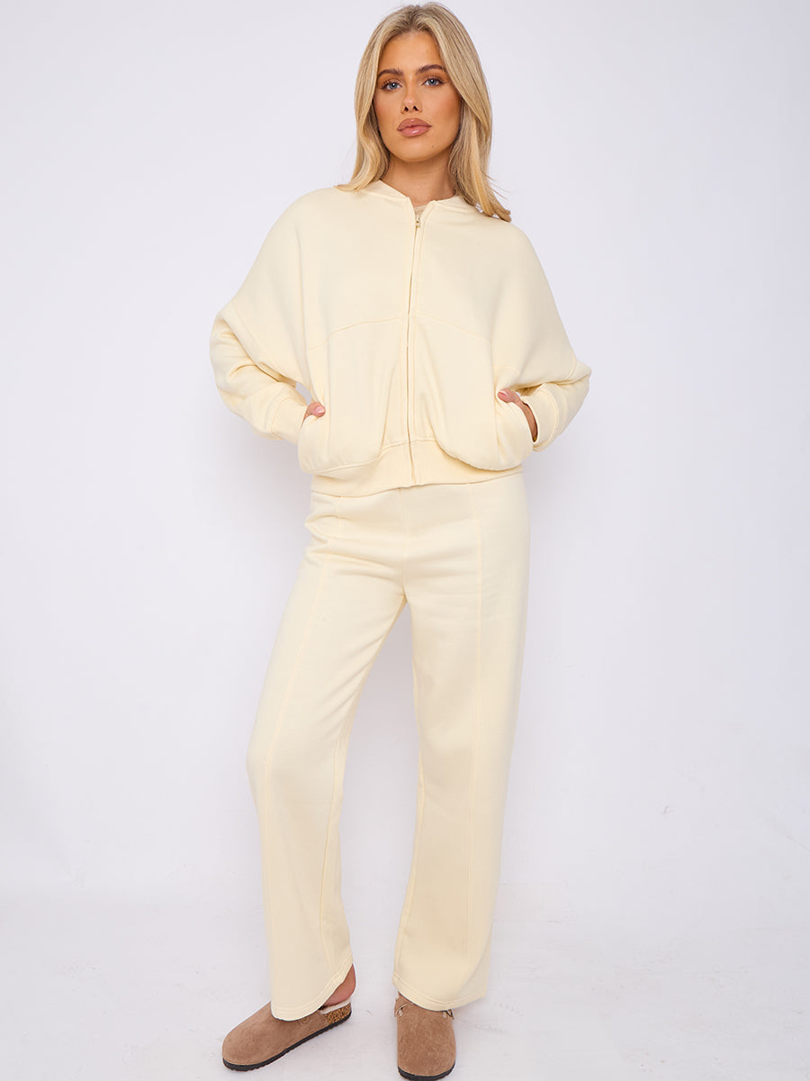 Oversized Bomber Style Fleece Zipper Co-ord 🇬🇧