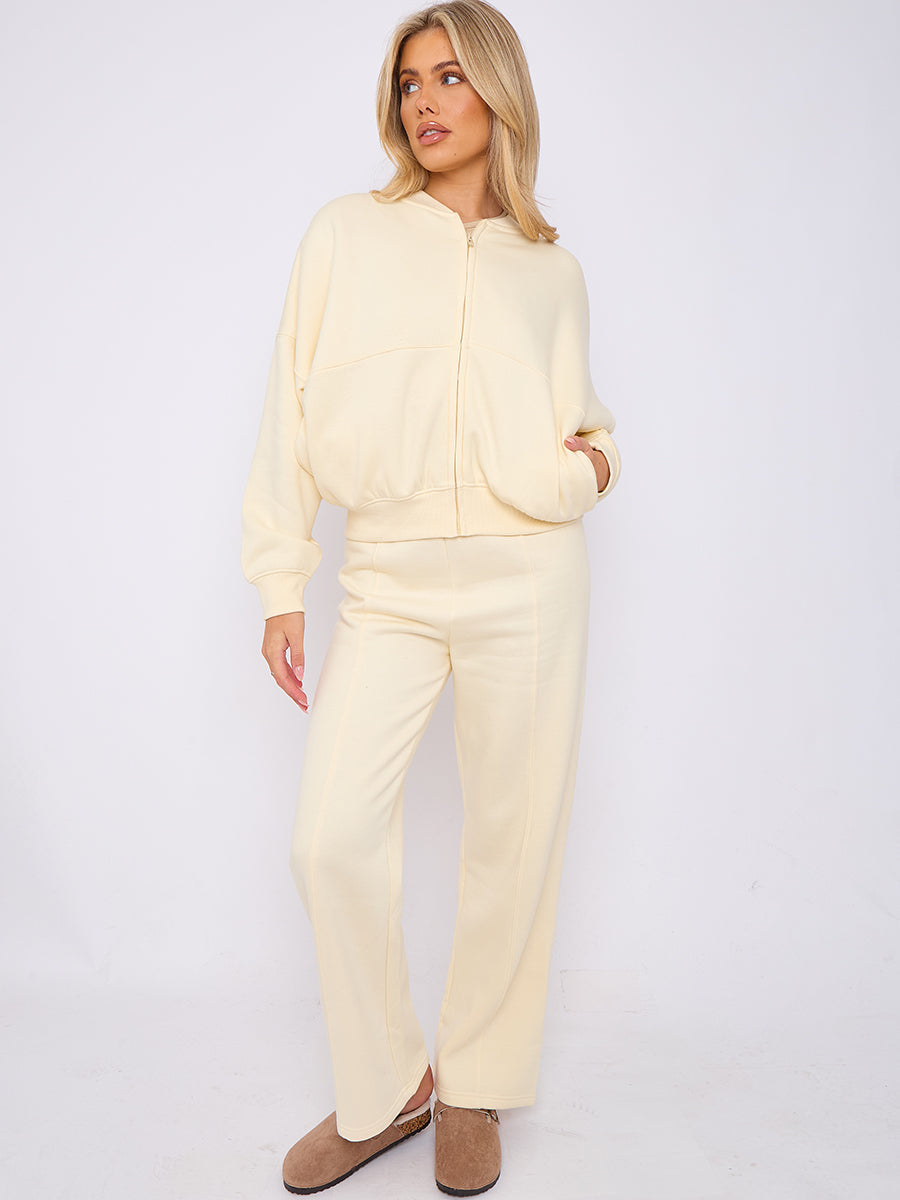 Oversized Bomber Style Fleece Zipper Co-ord 🇬🇧