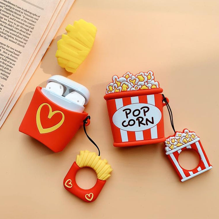 Wireless Earphones Shockproof Chips Popcorn Silicone Protective Case for Apple AirPods 1 / 2 (Chips), Chips, Popcorn 🇨🇳