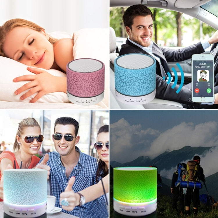 A9 Mini Portable Glare Crack Bluetooth Stereo Speaker with LED Light, Built-in MIC, Support Hands-free Calls & TF Card 🇨🇳