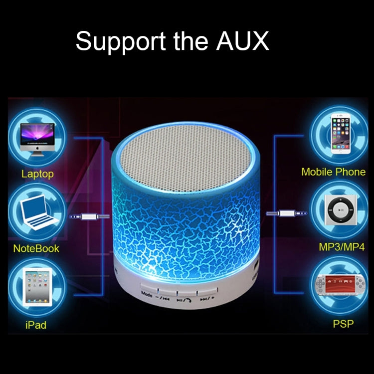A9 Mini Portable Glare Crack Bluetooth Stereo Speaker with LED Light, Built-in MIC, Support Hands-free Calls & TF Card 🇨🇳