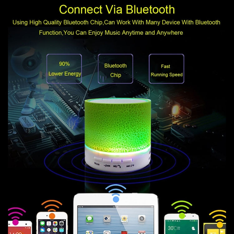 A9 Mini Portable Glare Crack Bluetooth Stereo Speaker with LED Light, Built-in MIC, Support Hands-free Calls & TF Card 🇨🇳