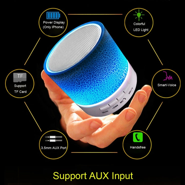 A9 Mini Portable Glare Crack Bluetooth Stereo Speaker with LED Light, Built-in MIC, Support Hands-free Calls & TF Card 🇨🇳