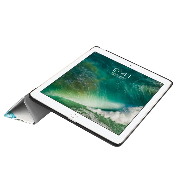 For iPad 9.7 (2018) & iPad 9.7 (2017) Cross Texture Painting  Pattern Horizontal Flip Leather Case with Three-folding Holder, IP7D1011A, IP7D1011B, IP7D1011C, IP7D1011D, IP7D1011E, IP7D1011F, IP7D1011G, IP7D1011H, IP7D1011J, IP7D1011K 🇨🇳