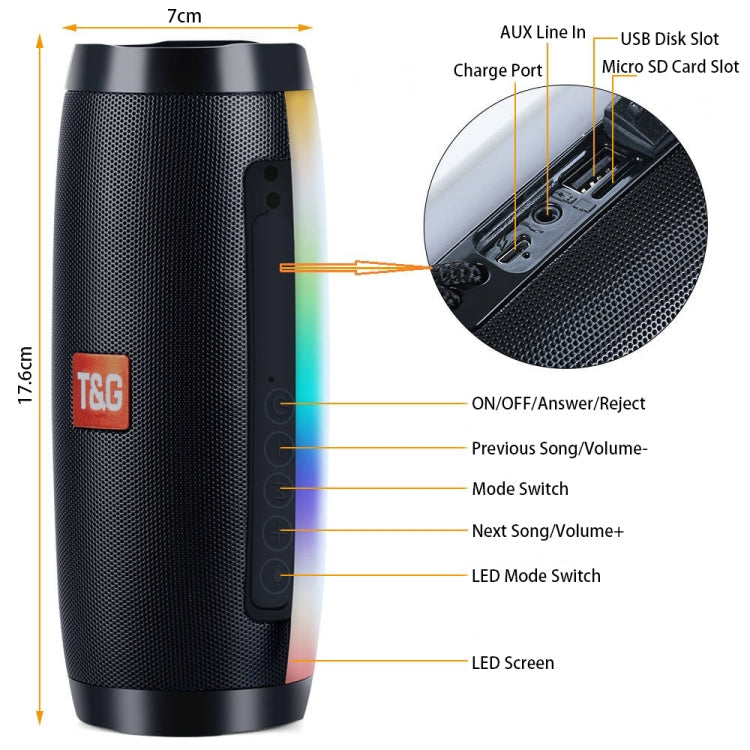 T&G TG157 Bluetooth 4.2 Mini Portable Wireless Bluetooth Speaker with Melody Colorful Lights 🇨🇳