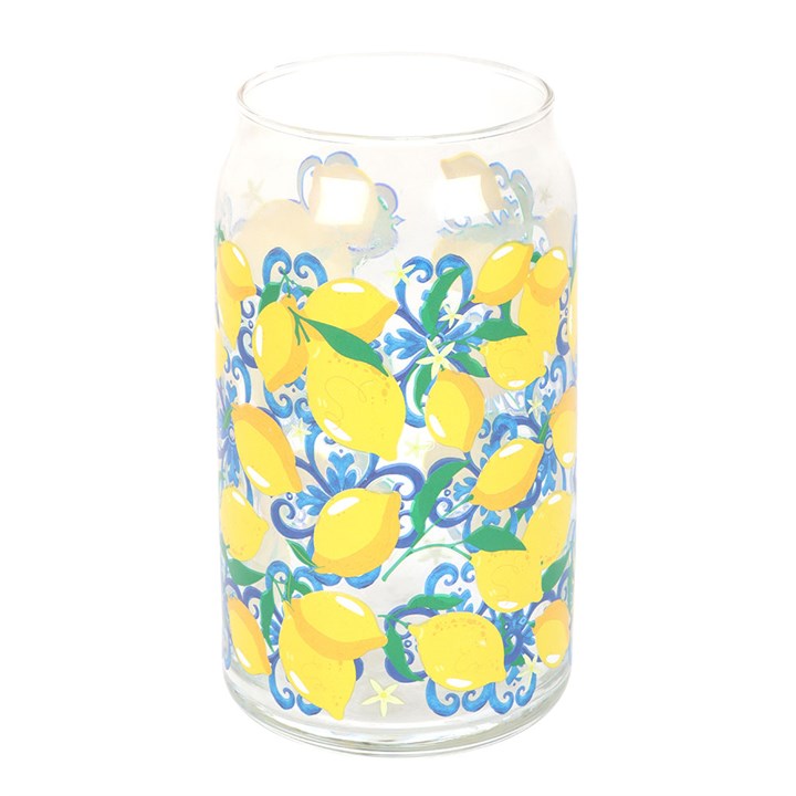 Lemon Print Can Glass 🇬🇧