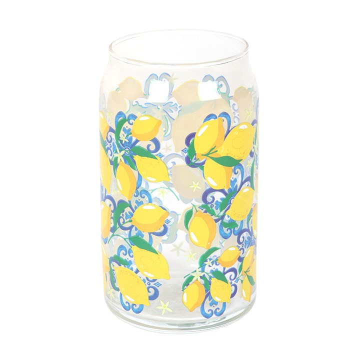 Lemon Print Can Glass 🇬🇧