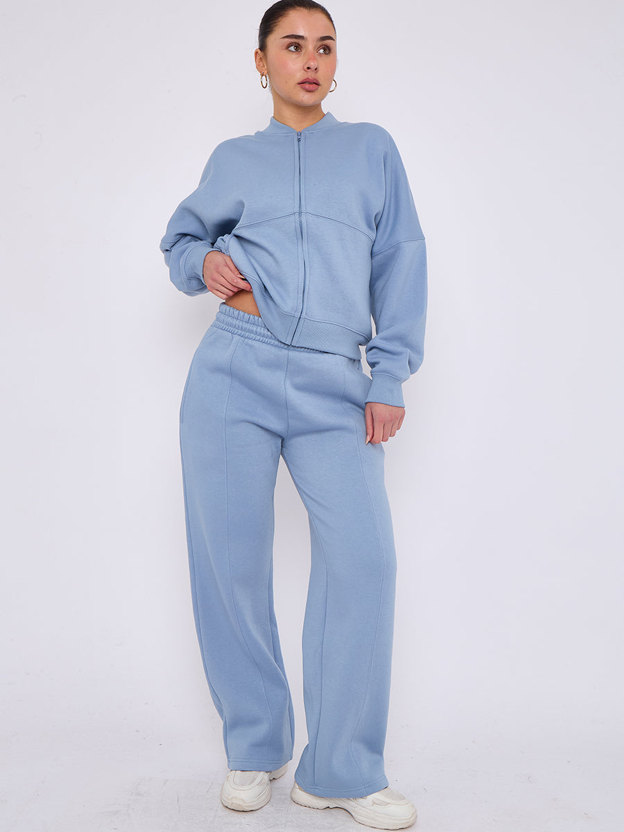 Oversized Bomber Style Fleece Zipper Co-ord 🇬🇧