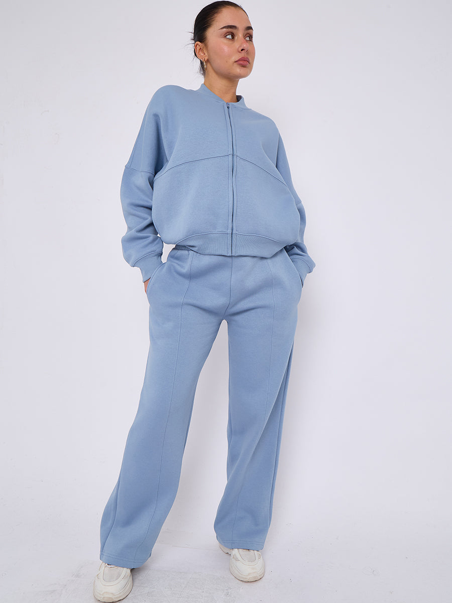 Oversized Bomber Style Fleece Zipper Co-ord 🇬🇧