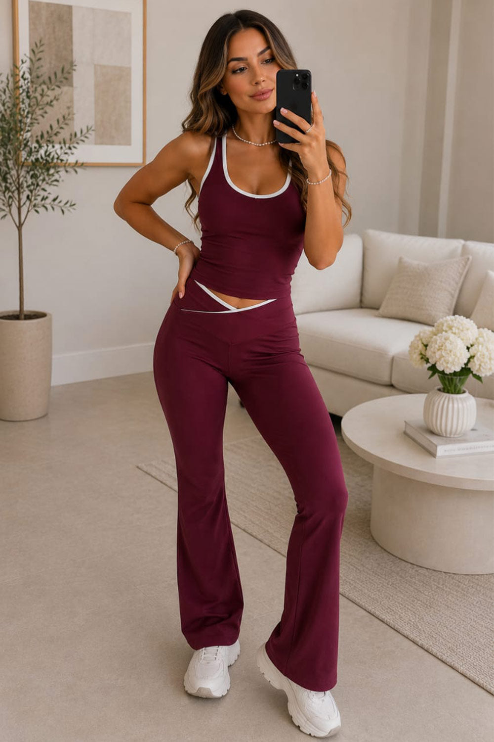 Piping Design Padded Contrast Gym Trouser Set 🇬🇧