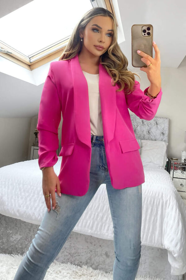 Ruched Sleeve Blazer 🇬🇧