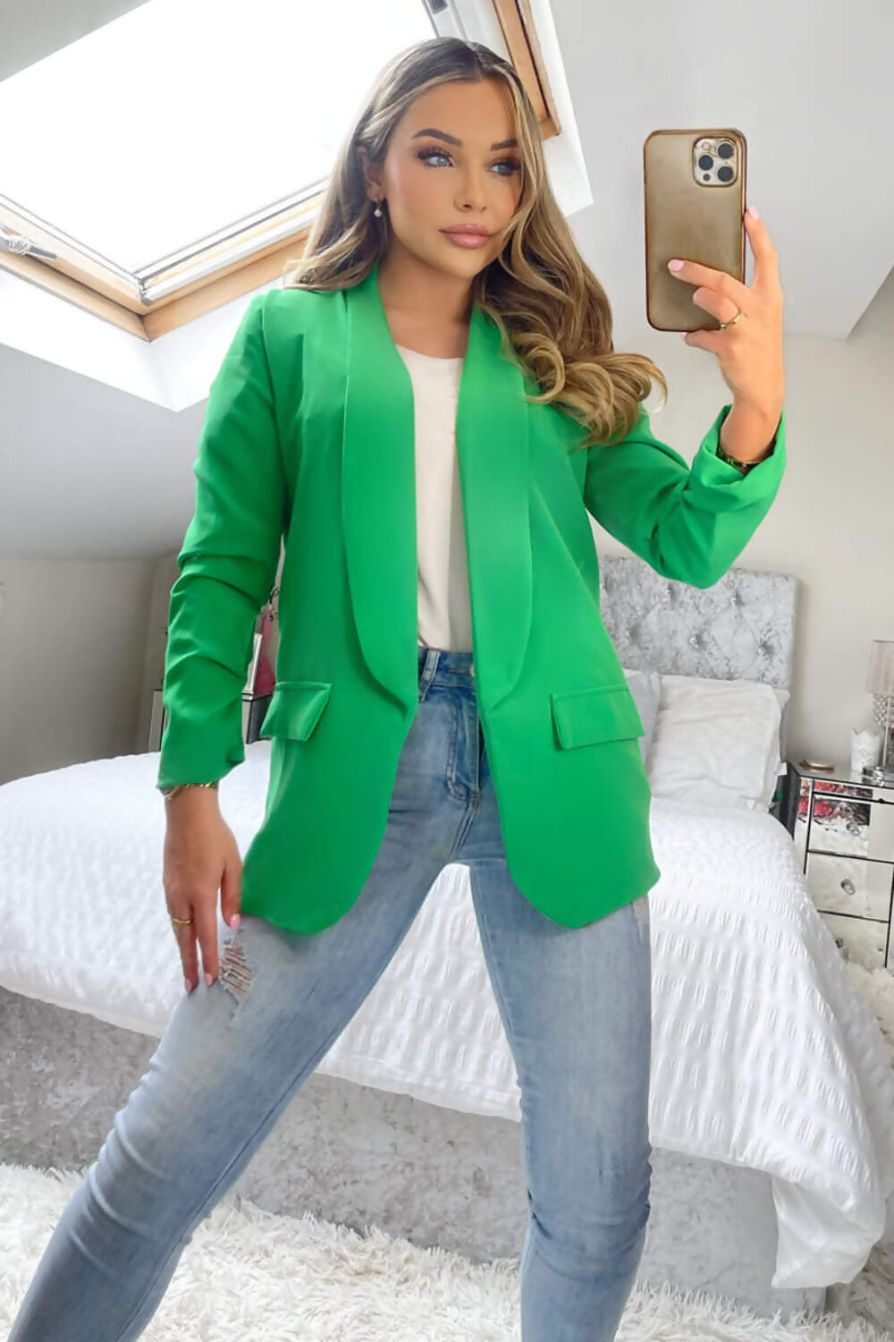 Ruched Sleeve Blazer 🇬🇧