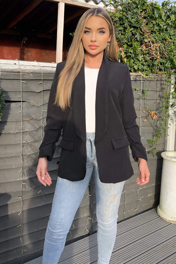 Ruched Sleeve Blazer 🇬🇧