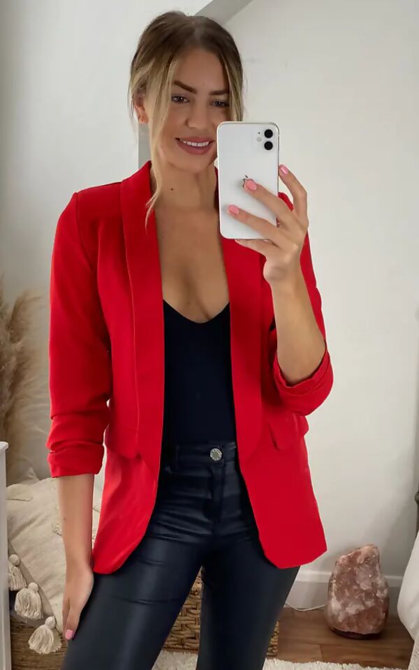 Ruched Sleeve Blazer 🇬🇧