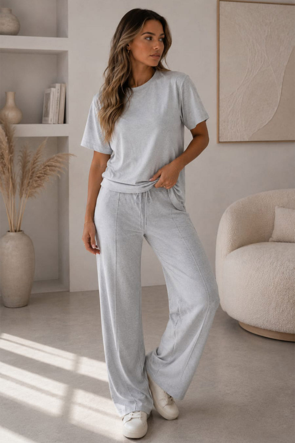 Side Cinched Flared Trouser Set 🇬🇧