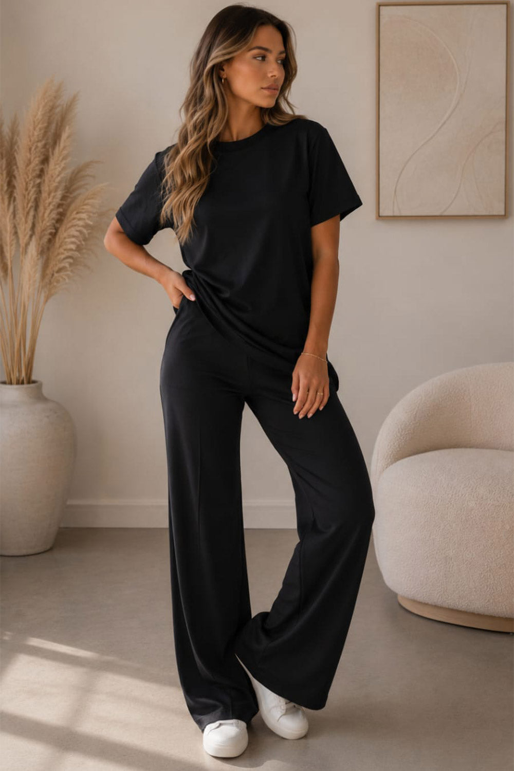 Side Cinched Flared Trouser Set 🇬🇧