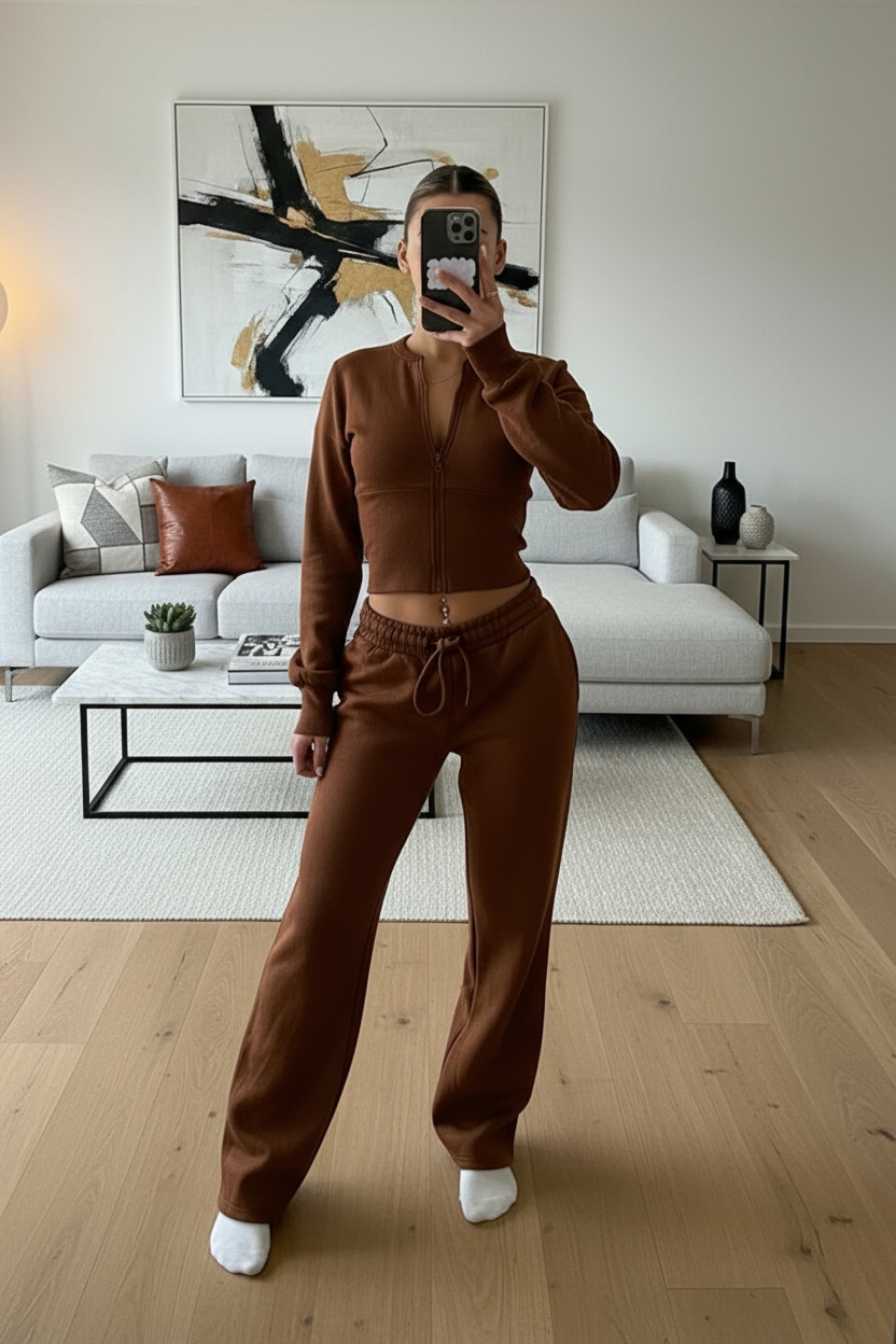 Wide Leg Zip Crop Tracksuit 🇬🇧