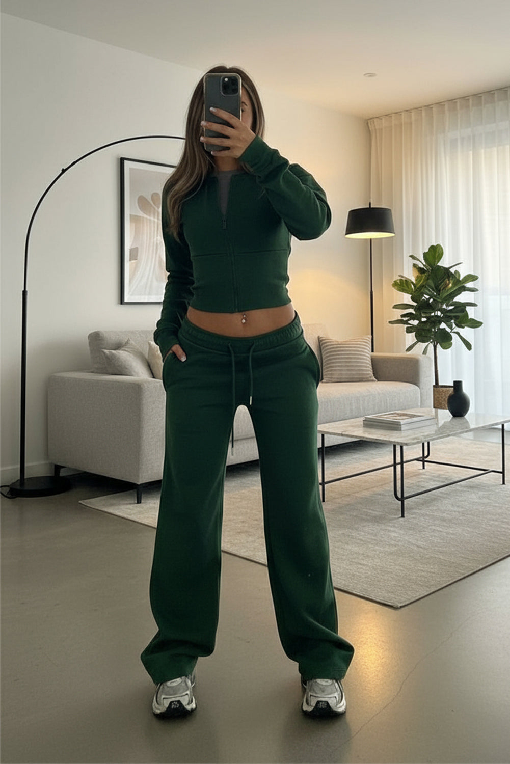 Wide Leg Zip Crop Tracksuit 🇬🇧